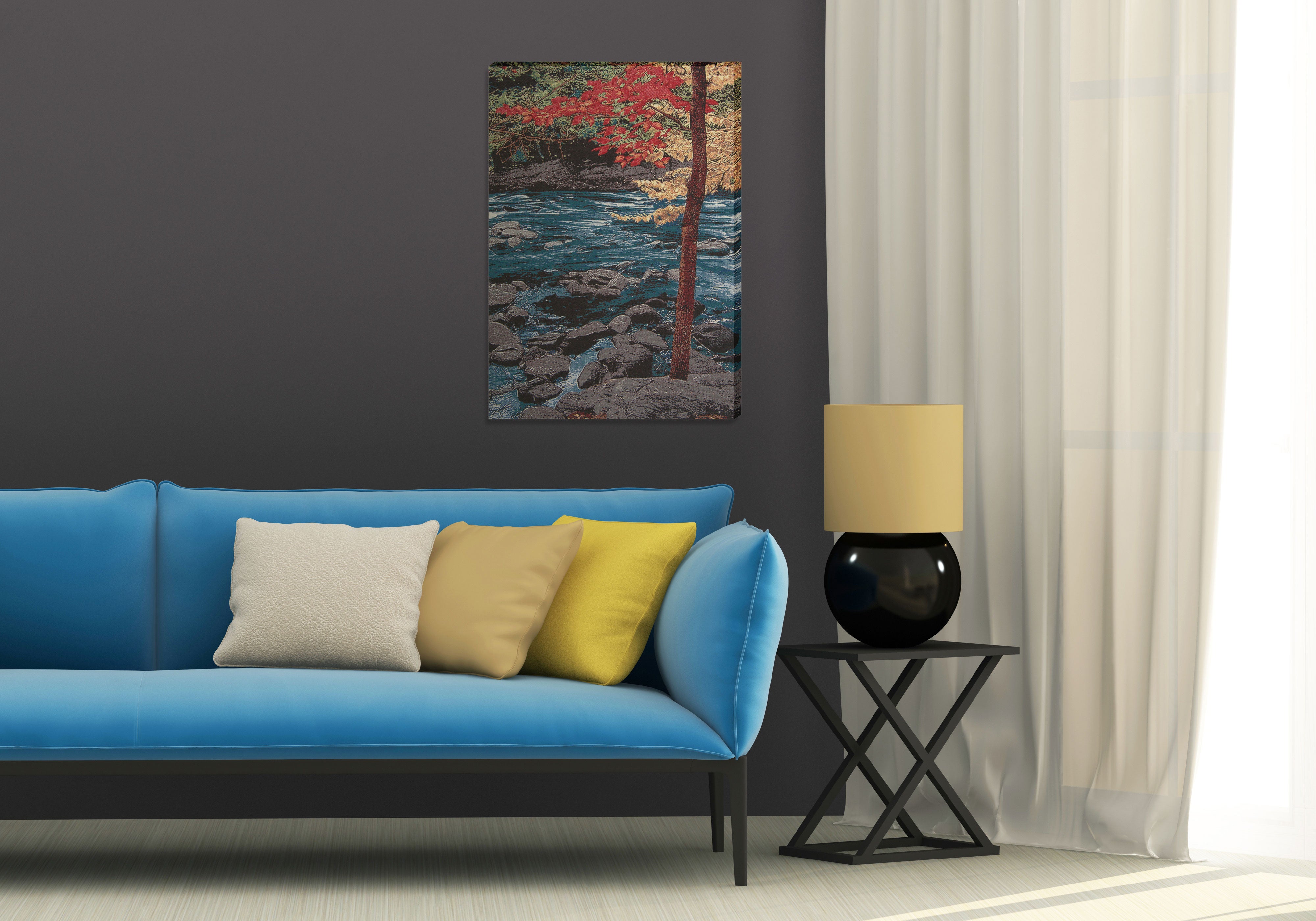 Our River in Autumn Stretched Wall Tapestry