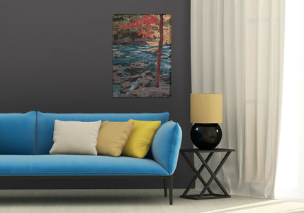 Our River in Autumn Stretched Wall Tapestry