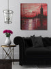 Town on Horizon Stretched Wall Tapestry