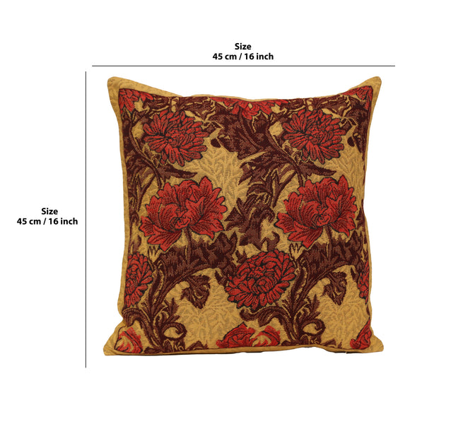 Chrysanthemum Bordo Belgian Cushion Cover