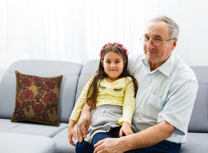 Chrysanthemum Bordo Belgian Cushion Cover
