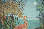 Paysage Heron Lac Foret French Tapestry