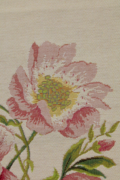 Peonies White French Tapestry Table Runner