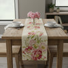 Peonies White French Tapestry Table Runner