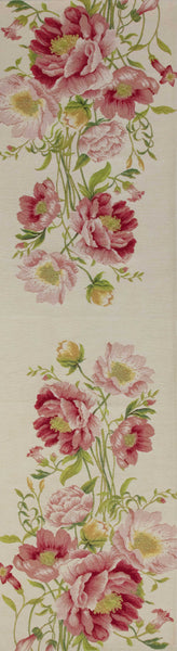 Peonies White French Tapestry Table Runner