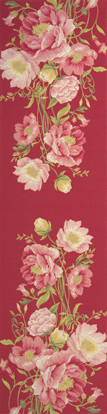 Peonies Pink French Tapestry Table Runner