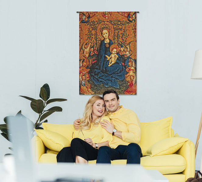 Maria with Child Belgian Tapestry Wall Hanging