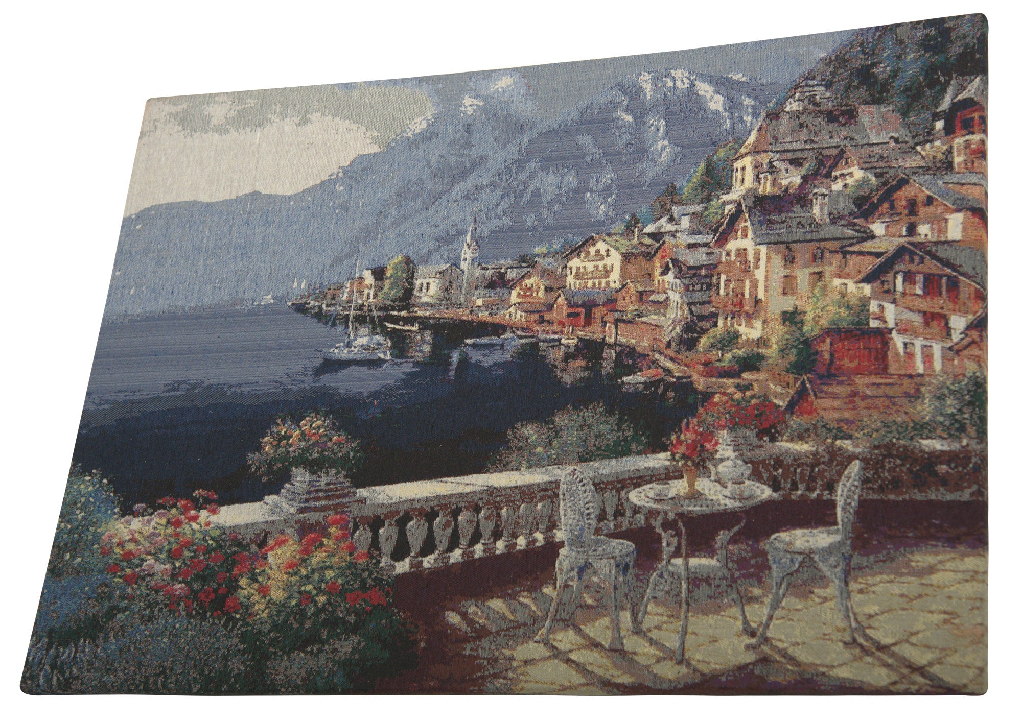 Hallstatt by the Lake Stretched Wall Tapestry