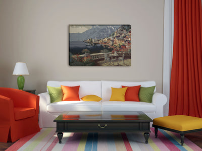 Hallstatt by the Lake Stretched Wall Tapestry