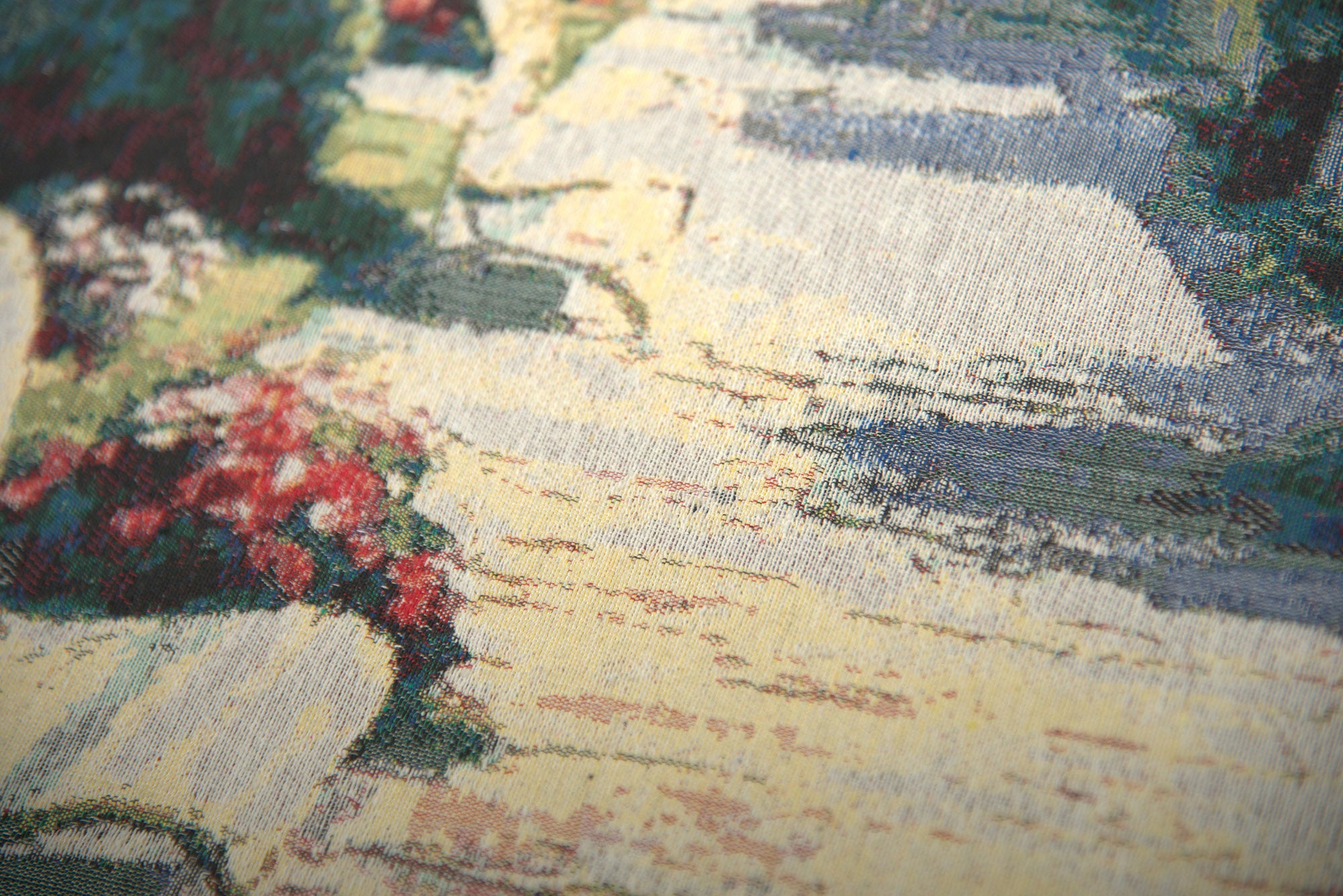 Bench by the Lake Stretched Wall Tapestry