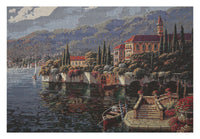 Shores of Lake Como Stretched Wall Tapestry by Robert Pejman