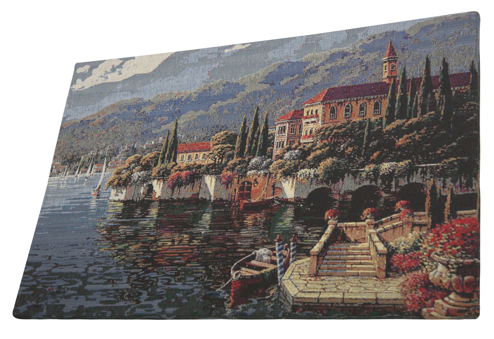 Shores of Lake Como Stretched Wall Tapestry