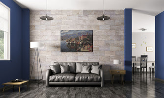 Shores of Lake Como Stretched Wall Tapestry
