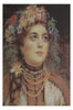 Russian Beauty in Summer Garland Stretched Wall Tapestry