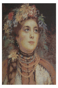 Russian Beauty in Summer Garland Stretched Wall Tapestry