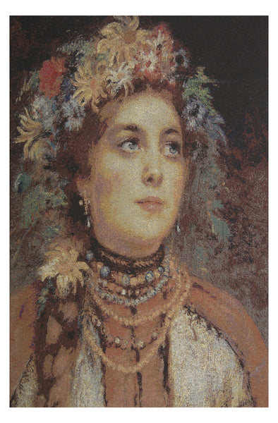 Russian Beauty in Summer Garland Stretched Wall Tapestry