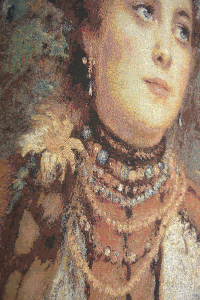 Russian Beauty in Summer Garland Stretched Wall Tapestry