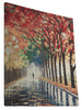 Walking Alone in the Rain Stretched Wall Tapestry