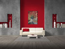 Walking Alone in the Rain Stretched Wall Tapestry