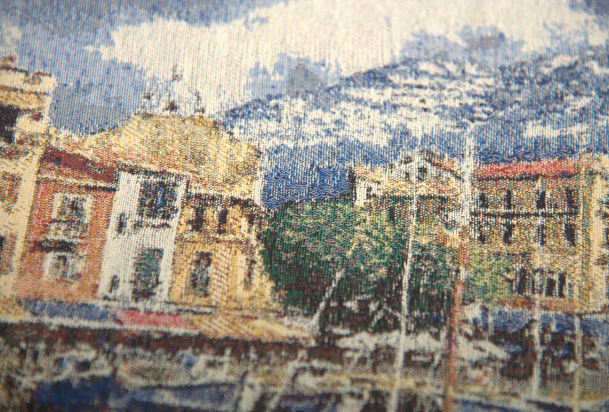 Tranquil Harbor View Stretched Wall Tapestry