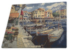 Tranquil Harbor View Stretched Wall Tapestry