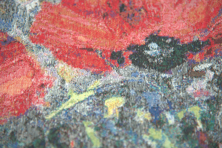 Poppies in Blue Decorative Pillow Cushion Cover