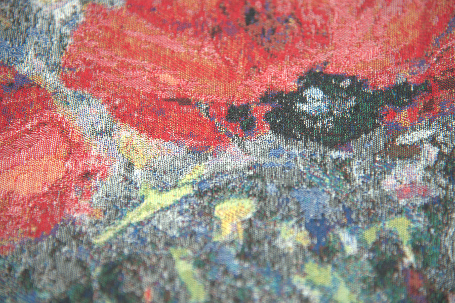 Poppies in Blue Decorative Pillow Cushion Cover