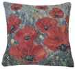 Poppies in Blue Decorative Pillow Cushion Cover