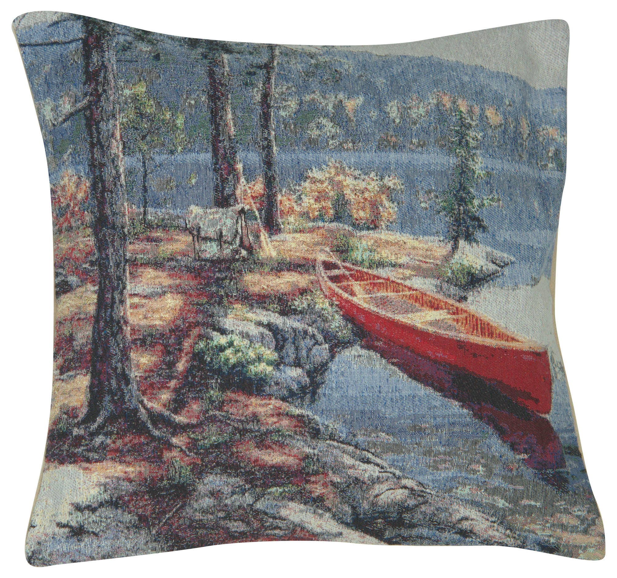 The Red Canoe Decorative Pillow Cushion Cover