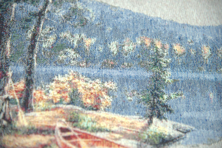 The Red Canoe Decorative Pillow Cushion Cover