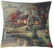 Tranquil Cabin and Deer Decorative Pillow Cushion Cover