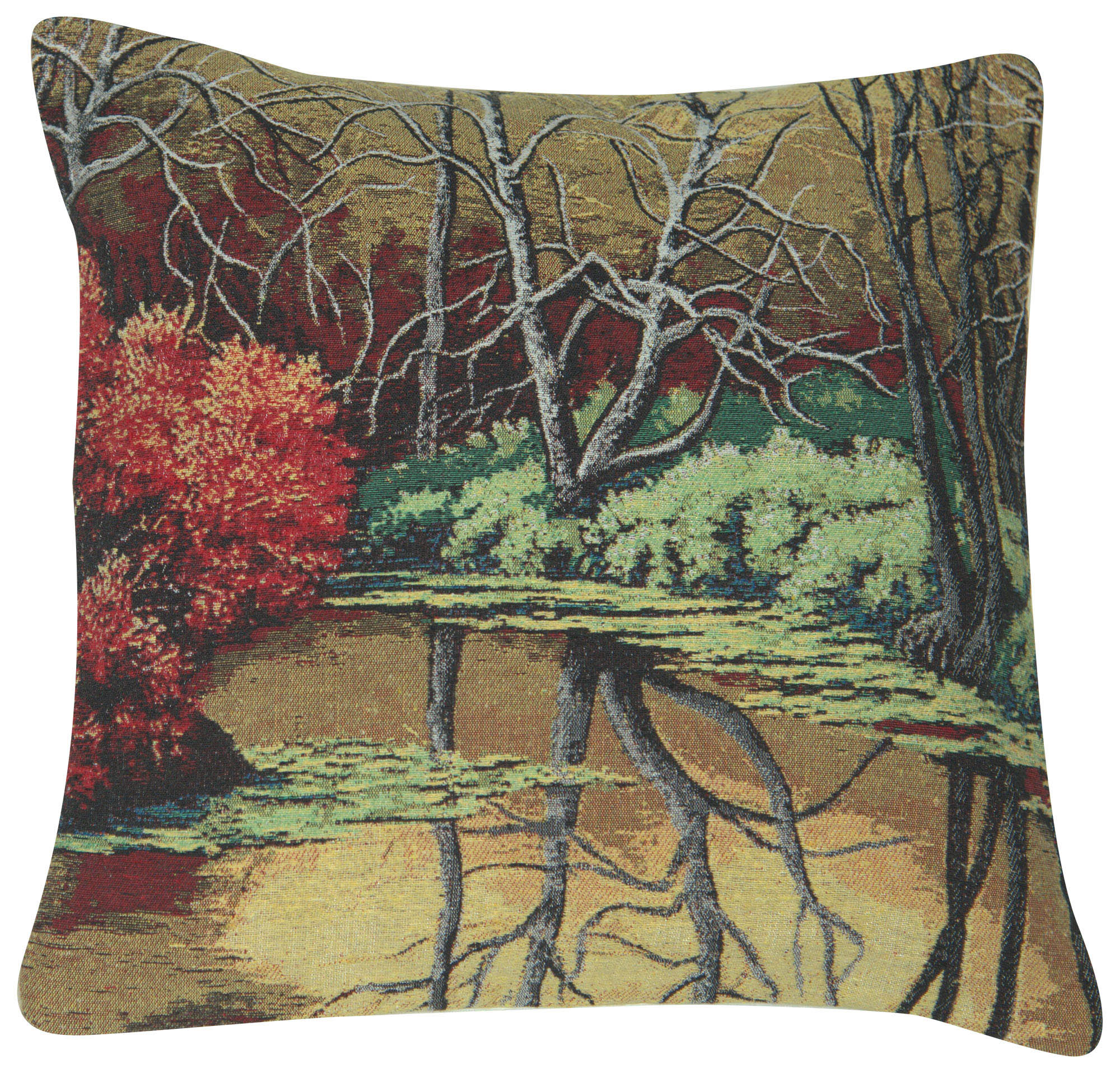 Autumn Pond Reflections Decorative Pillow Cushion Cover