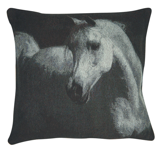 Horse in Charcoal Decorative Pillow Cushion Cover