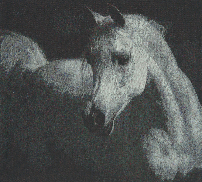 Horse in Charcoal Decorative Pillow Cushion Cover