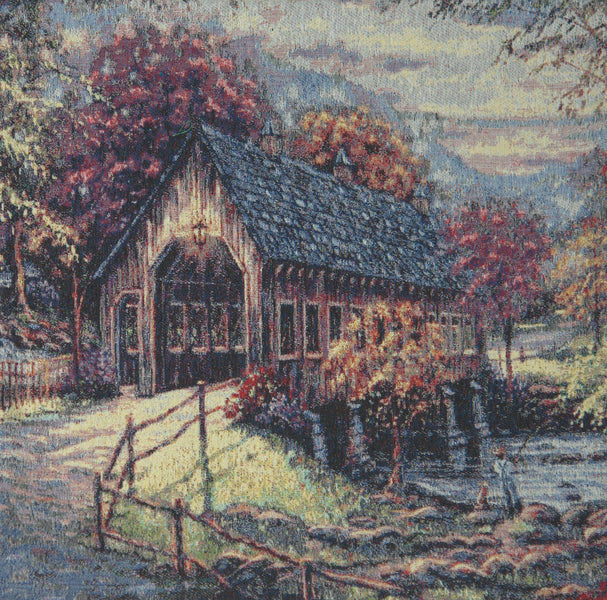 Autumn Covered Bridge Decorative Pillow Cushion Cover