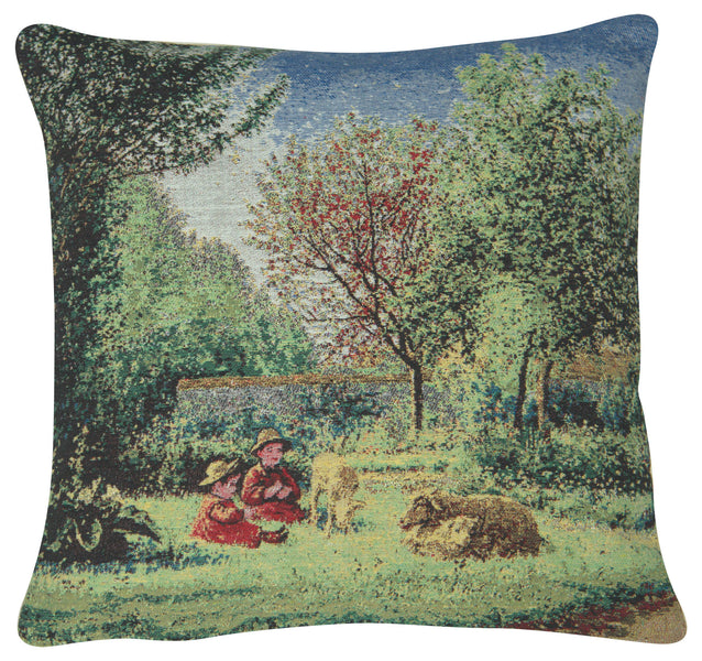 Children And Sheep Decorative Pillow Cushion Cover