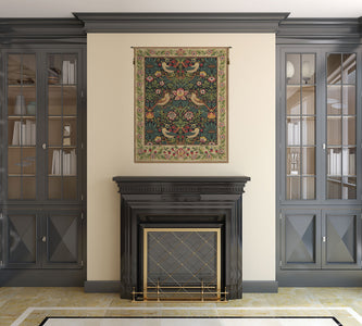 Strawberry Thief Black William Morris European Tapestry