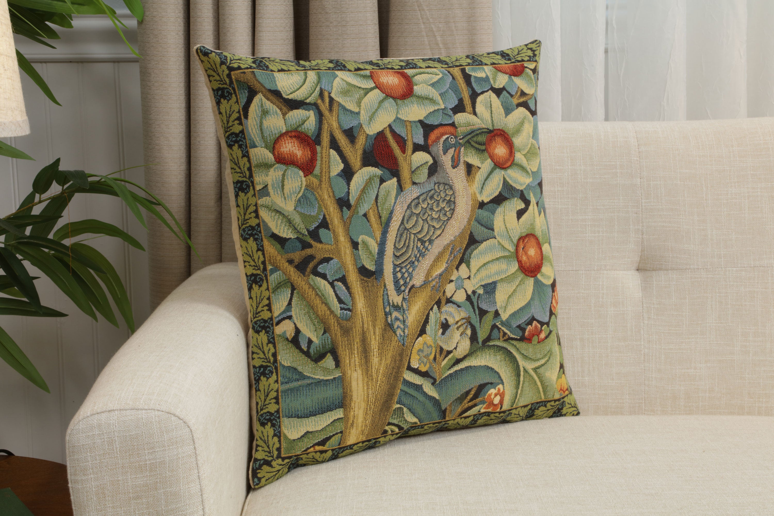 Woodpecker Right by William Morris European Cushion Cover