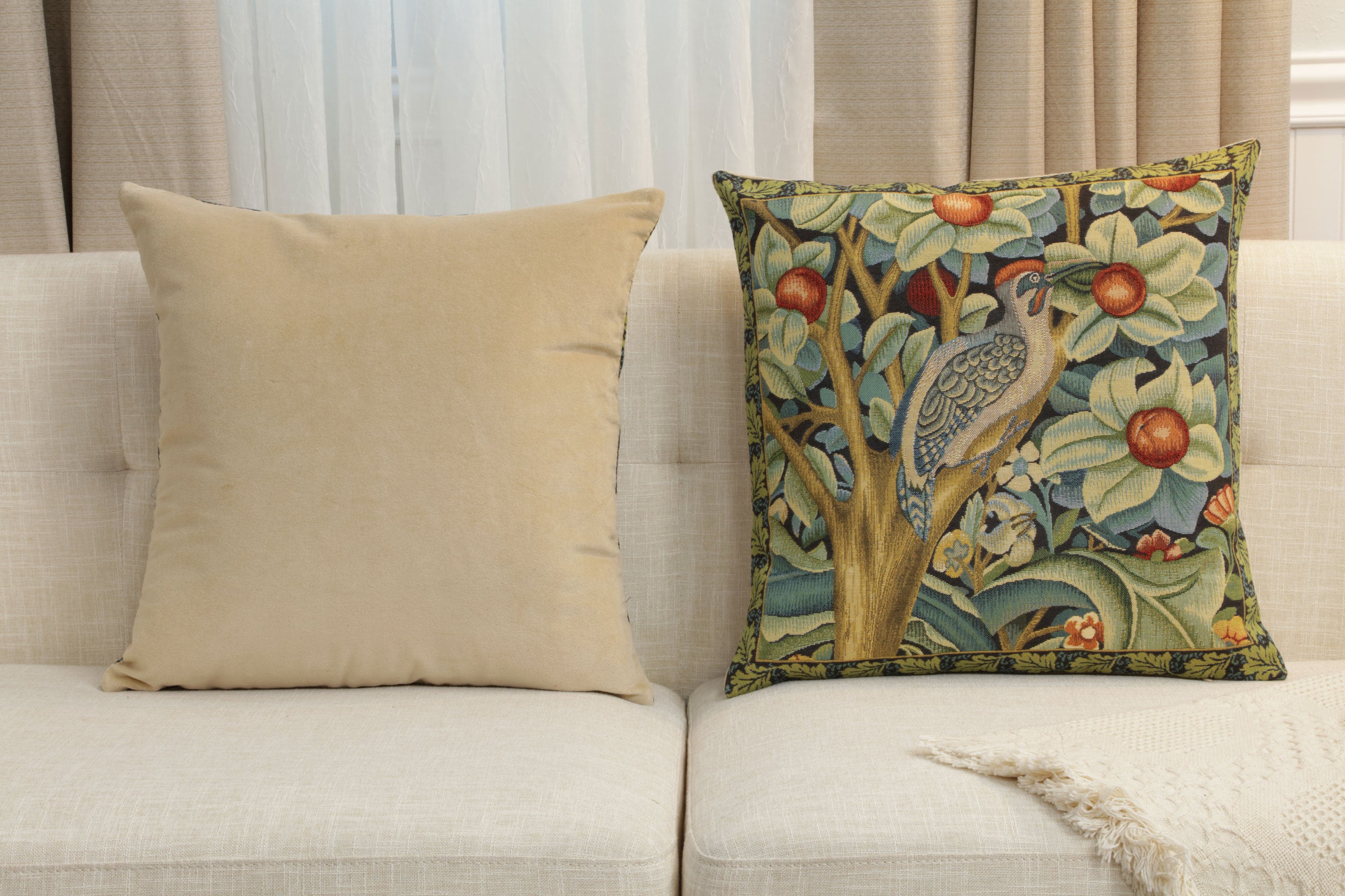 Woodpecker Right by William Morris European Cushion Cover