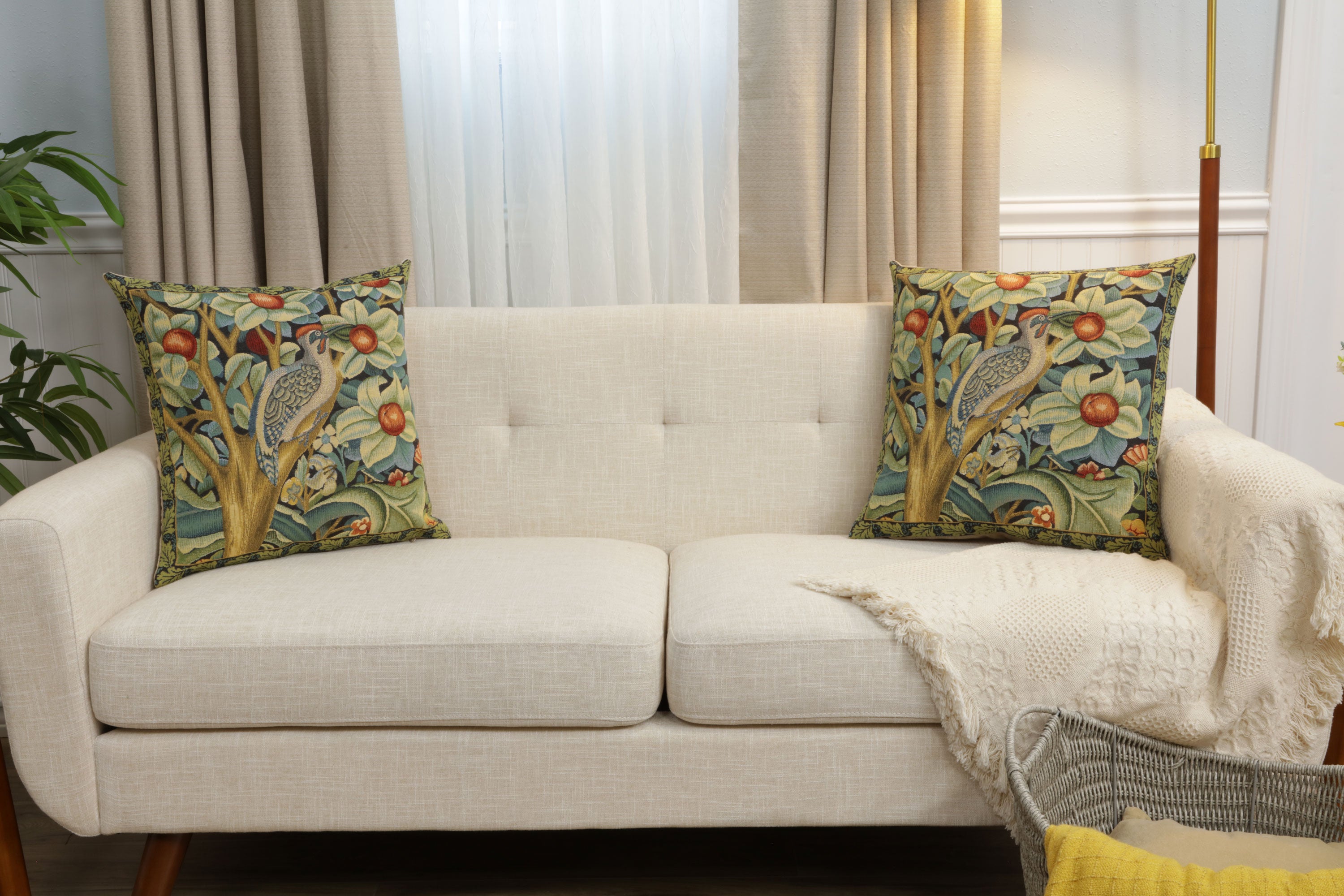 Woodpecker Right by William Morris European Cushion Cover