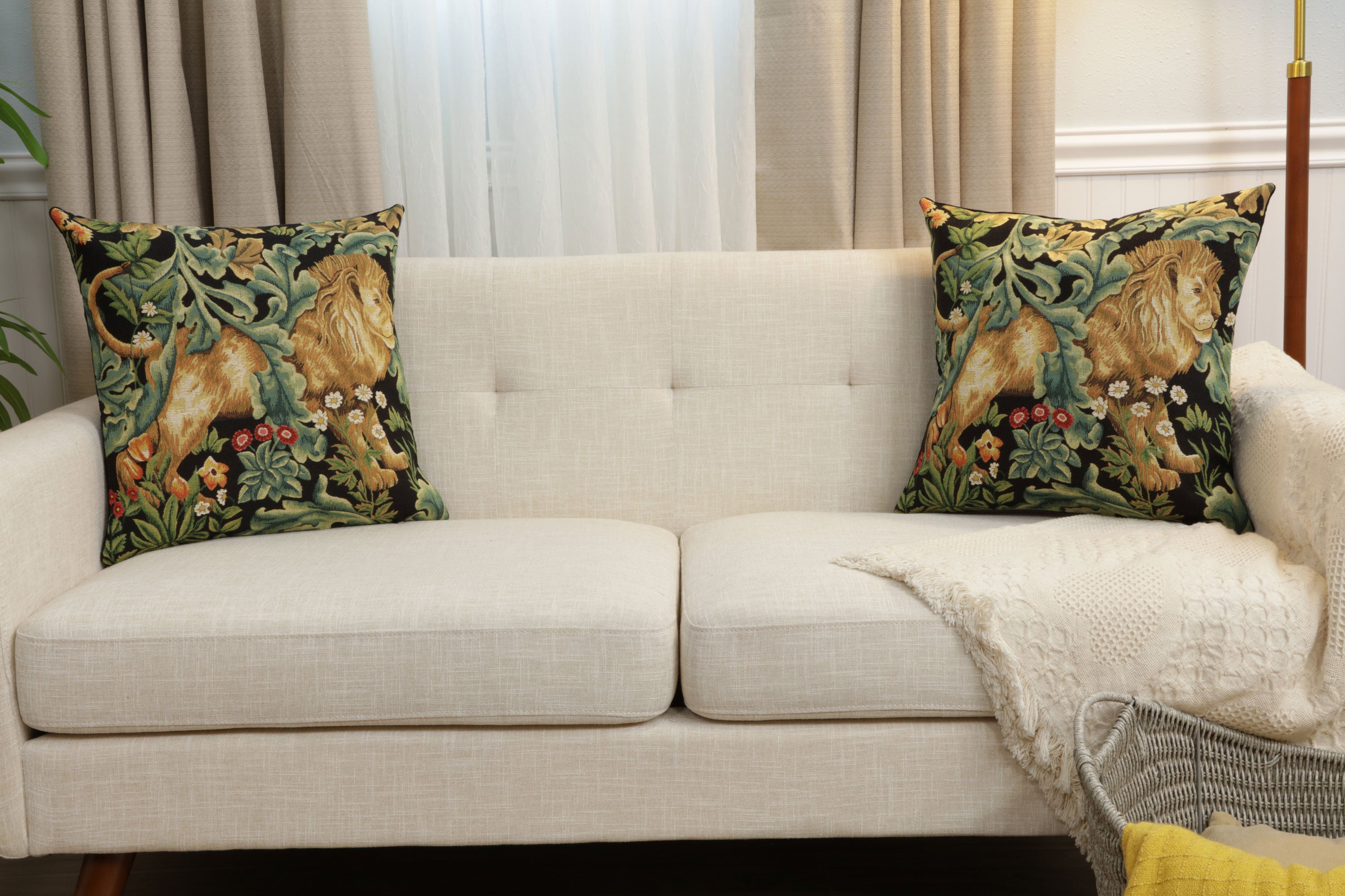Lion by William Morris European Cushion Cover