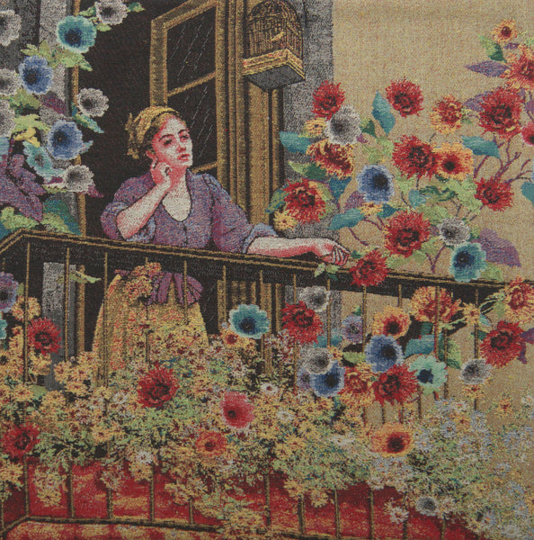 Thoughtful Floral Terrace Decorative Pillow Cushion Cover