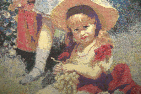 Child with Grapes Decorative Pillow Cushion Cover