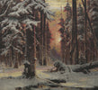 A Winter Forest Sunset Decorative Pillow Cushion Cover