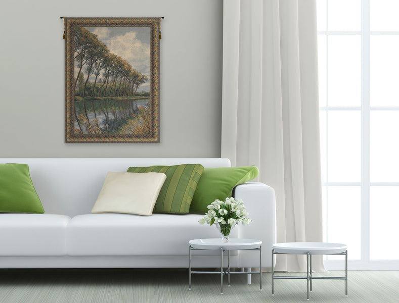 Canal in Flanders No Mill Belgian Tapestry Wall Hanging