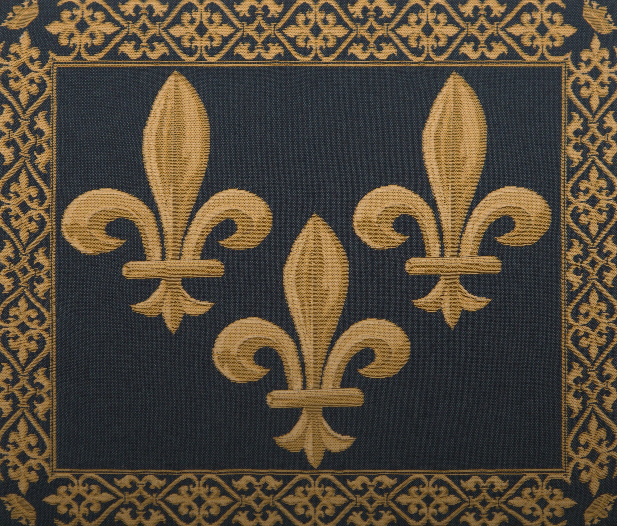 Fleur de Lys III Blue European Cushion Cover