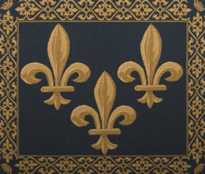 Fleur de Lys III Blue European Cushion Cover