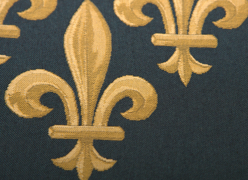 Fleur de Lys III Blue European Cushion Cover