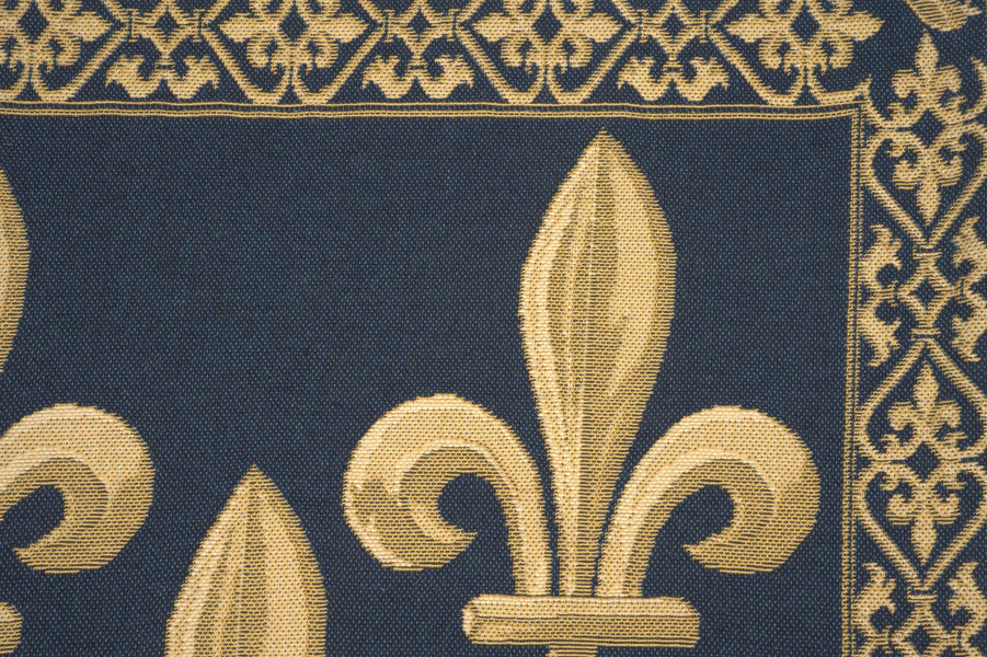 Fleur de Lys III Blue European Cushion Cover