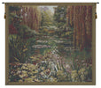 Monet's Garden III Small with Border Belgian Tapestry Wall Hanging